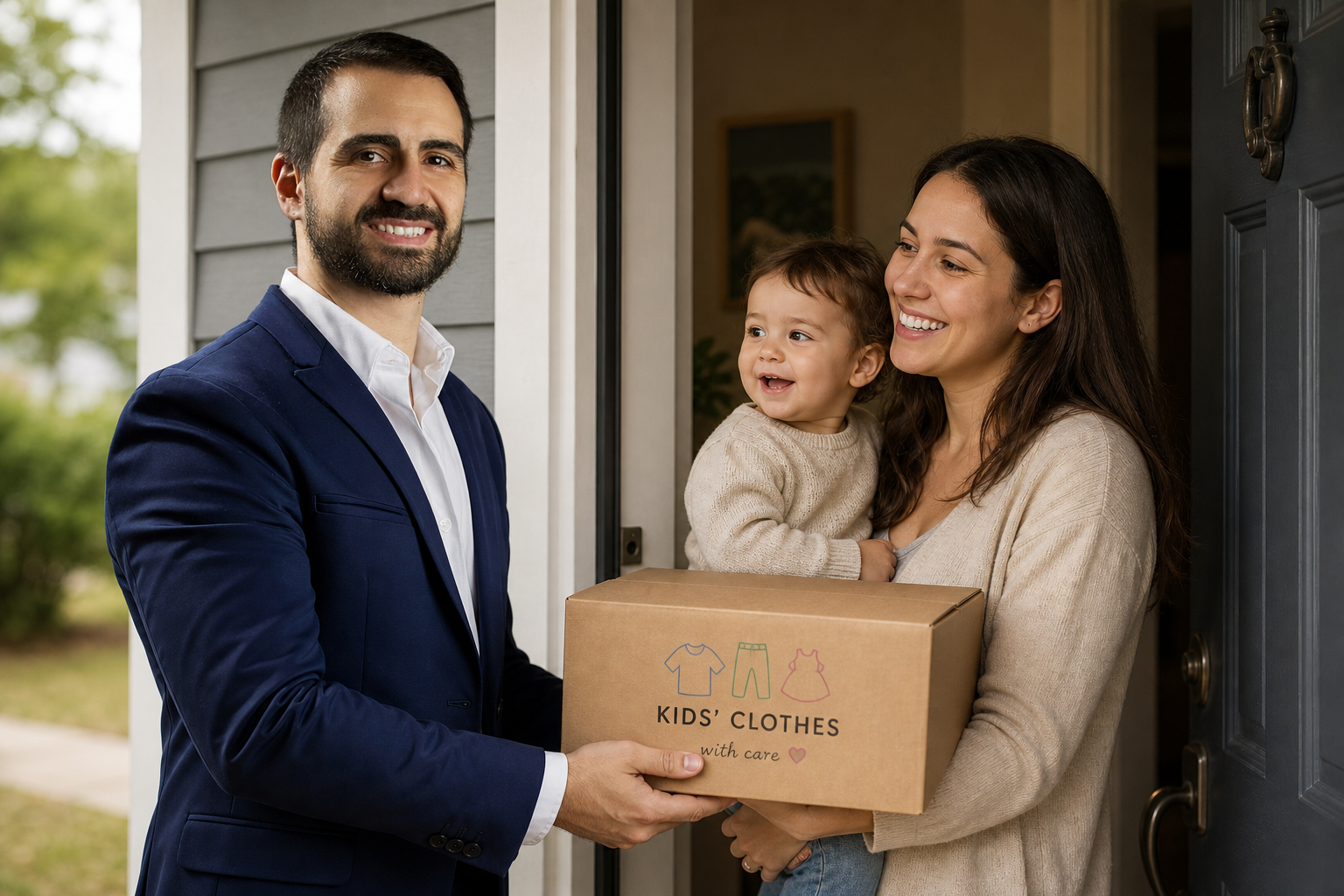 Entrega em casa para a família